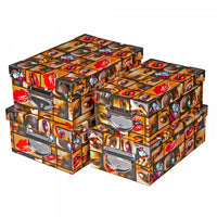 Rect. Nesting Boxes with Handle Glam Girl Set of 4