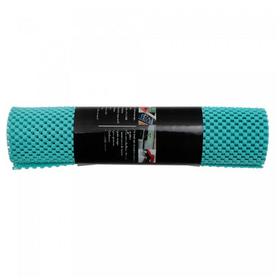 Anti Slip Pvc Mat Teal 12" x 59" - Set of 6 Kitchen Storage|Tapis antidérapant bleu sarcelle de 12 po x 59 po en PVC - ensemble de 6 articles de rangement pour la cuisine
