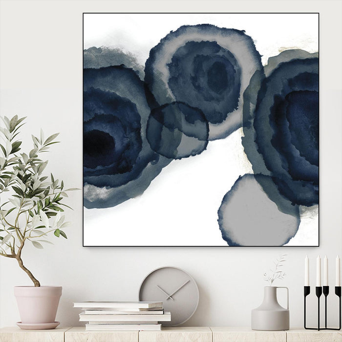 \"Blotted Ink Ii\" Canvas Framed Black 20x20 Wall Art
