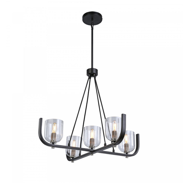 Cheshire Black & Nickel 5-Light Chandelier
