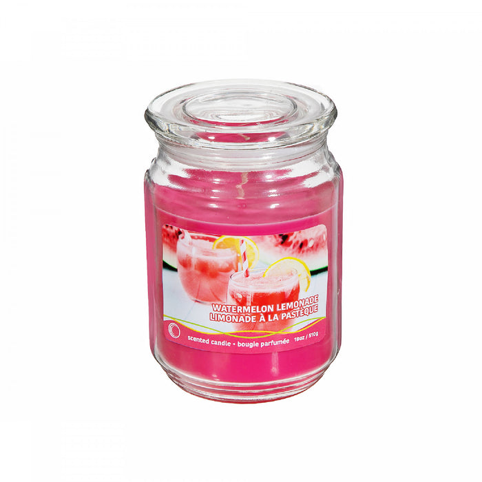 18 Oz Scented Jar with Glass Lid Watermelon Lemonade - Set of 2 Candle