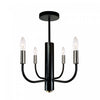 Verona 4-Light Brushed Nickel Black Semi-Flush Mount