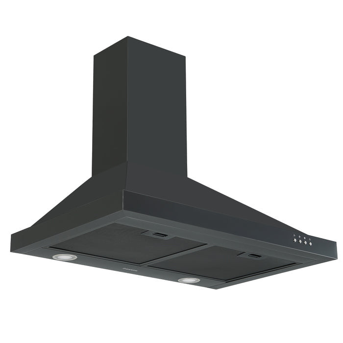 Ancona 30\" Convertible Wall Mount Black Stainless Steel Range Hood - AN-17-16BSS