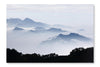 Mountains With Trees And Fog In Monochrome Colour 28x42 Wall Art Frame And Fabric Panel