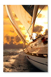 Sailboat Crop During The Regatta 28x42 Wall Art Frame And Fabric Panel