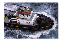Tugboat In Caribbean Ocean 16x24 Wall Art Frame And Fabric Panel