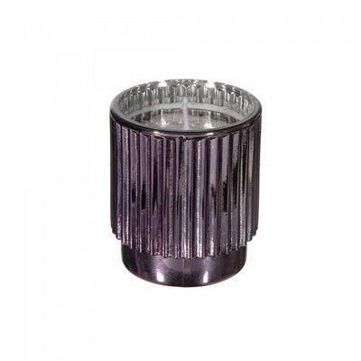 4.6 Oz Ribbed Electroplated Scented Candle Tropical Dreams - Set of 2|Bougie parfumée côtelée électroplaquée de 4,6 oz à senteur de rêves tropicaux - ensemble de 2