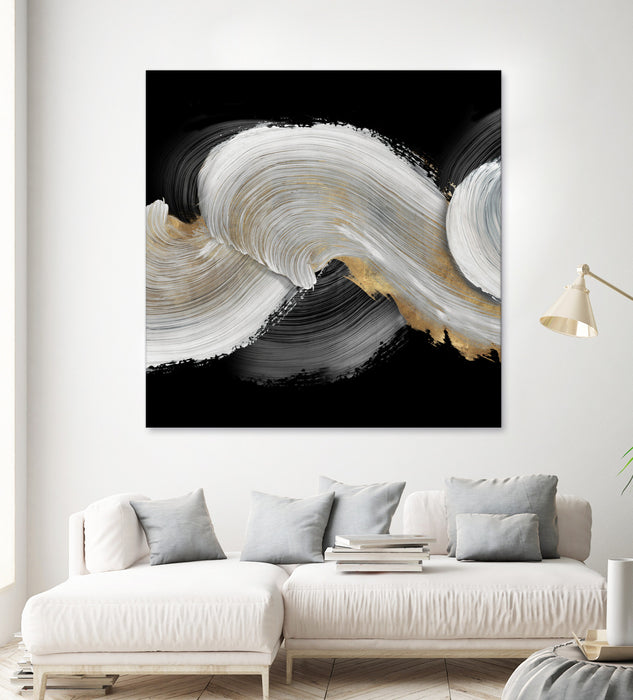 \"White Swirls\" Giant Art 54x54 Wall Art