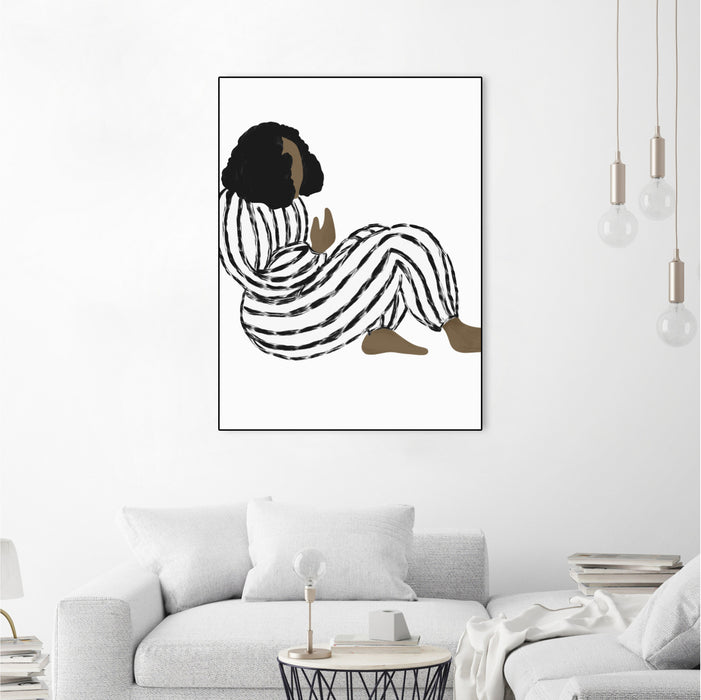 \"Form Vi\" Canvas Framed Black 30x40 Wall Art