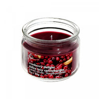 3 Oz Scented Glass Jar with Lid Cranberry Delight - Set of 4 Candle