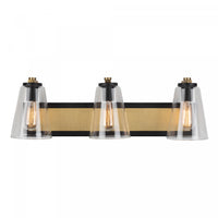 Treviso Black & Brass 1-Light Bathroom Sconce