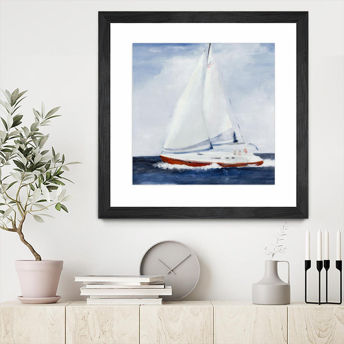 \"Chasing The Sun\" Matted and Framed Black 36x36 Wall Art