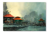 Landscape Of Beautiful Harbor 16x24 Wall Art Frame And Fabric Panel