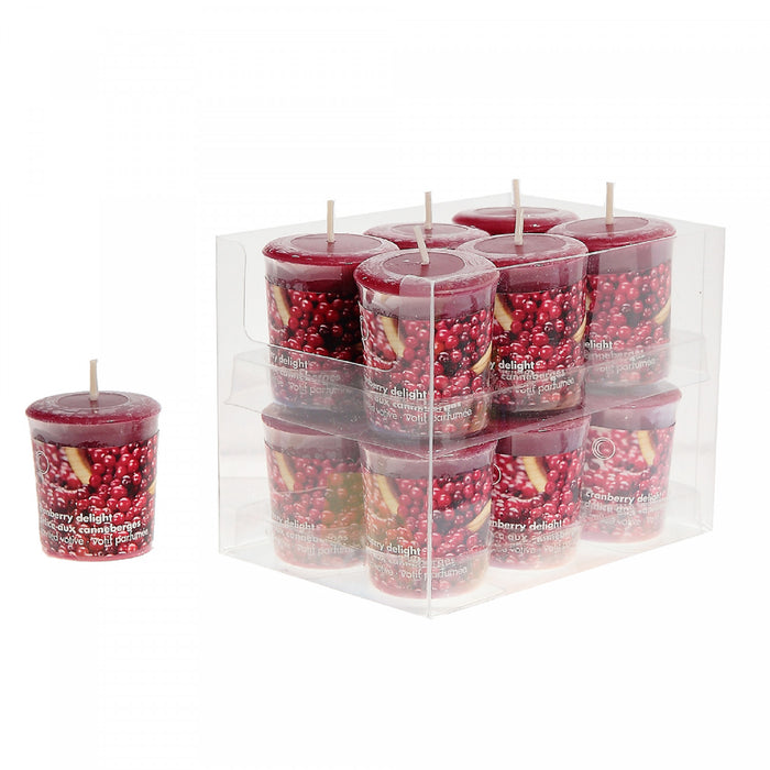 Mushroom Votive Cranberry Delight Candle - Set of 12