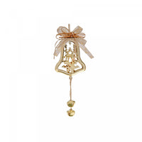 Metal Bell Shaped Ornament with Reindeer Gold - Set of 6 Christmas Ornaments