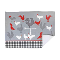 Microfibre Drying Mat Farmhouse Rooster - Set of 2