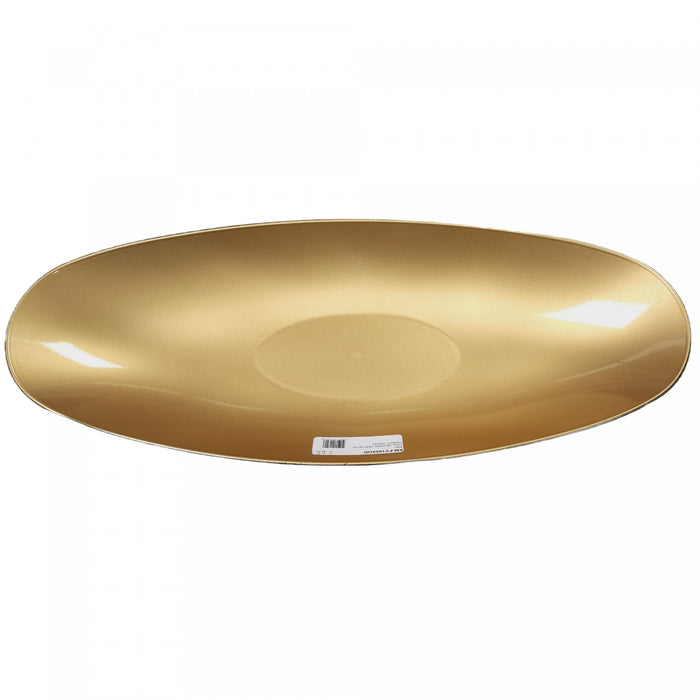 Oval Serving Tray with Handle Gold