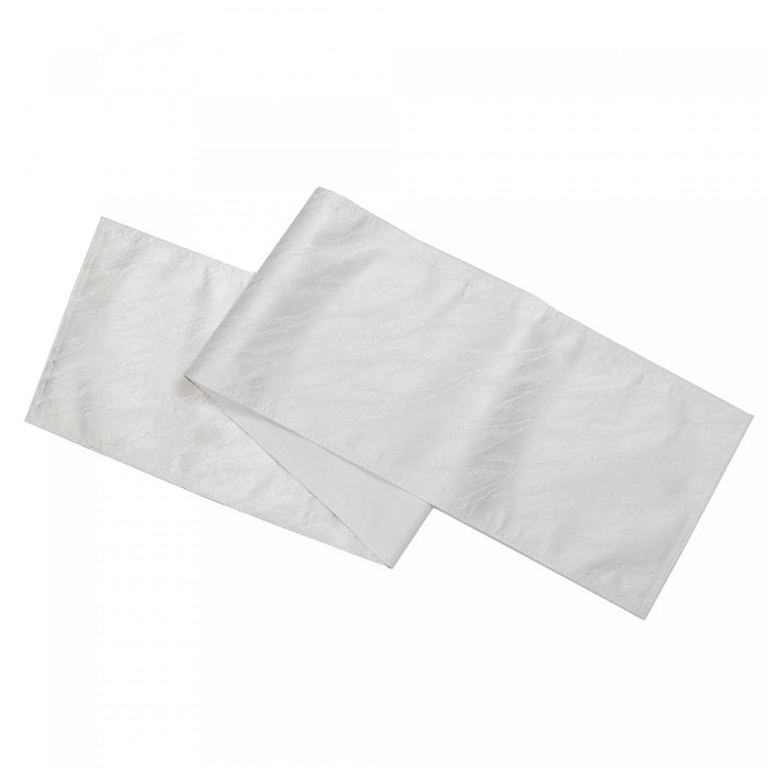 White 72\" Marble Table Runner with Lurex