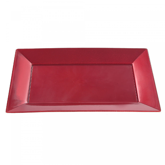 Rect. Serving Tray Smooth Red 8 x 12 - Set of 2