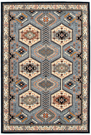 Edwin Navy Ivory Area Rug - 5' x 7'