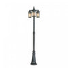 St. Moritz 3-Light Silver Outdoor Lantern and Post