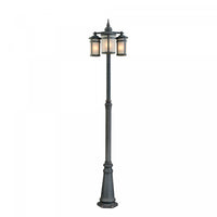 St. Moritz 3-Light Silver Outdoor Lantern and Post 