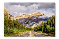 Scenic View Of The Road On Icefields Parkway 28x42 Wall Art Frame And Fabric Panel