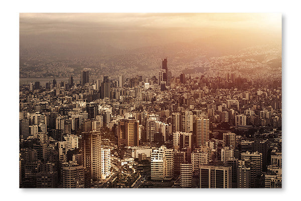 Cityscape 24x36 Wall Art Frame And Fabric Panel