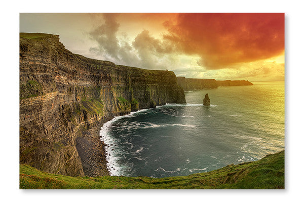 Cliffs Of Moher At Sunset 28x42 Wall Art Frame And Fabric Panel