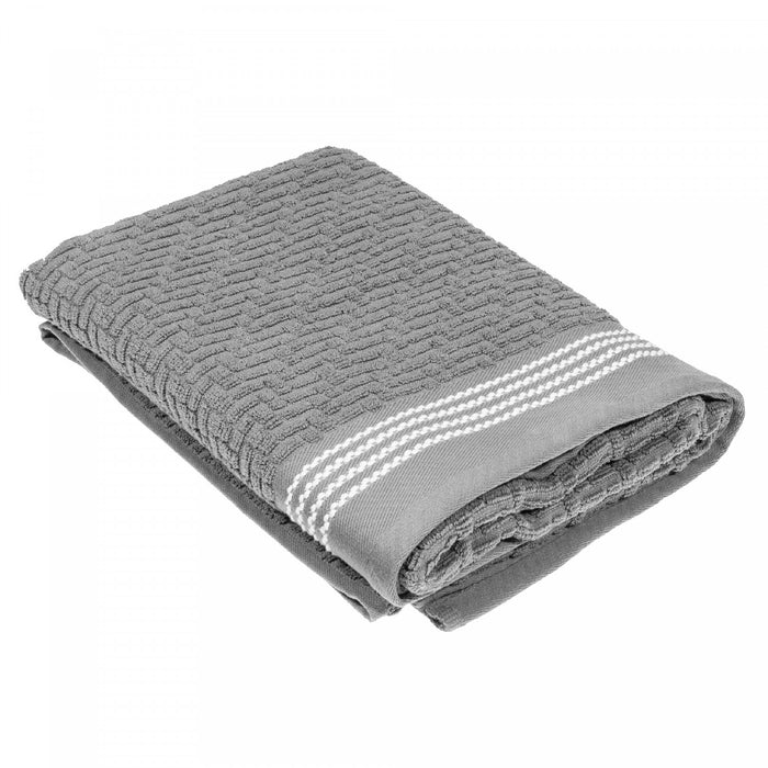 Luxury Stitch Bath Towel 30 x 60 Light Grey - Set of 2 Towels