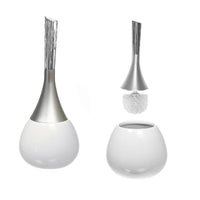 Dolomite Toilet Holder and Brush White Bath Accessories