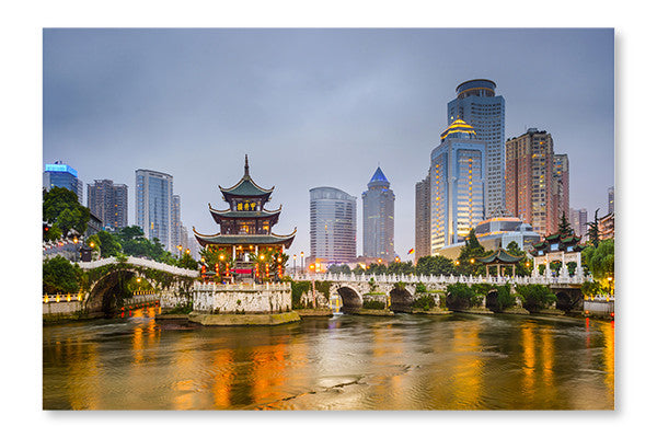 Guiyang, China Skyline 16x24 Wall Art Frame And Fabric Panel