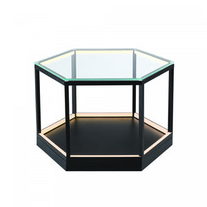 Tavola 9 W LED Hexagon Coffee Table - Black