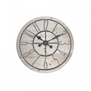 Round Wall Clock Wood Plank