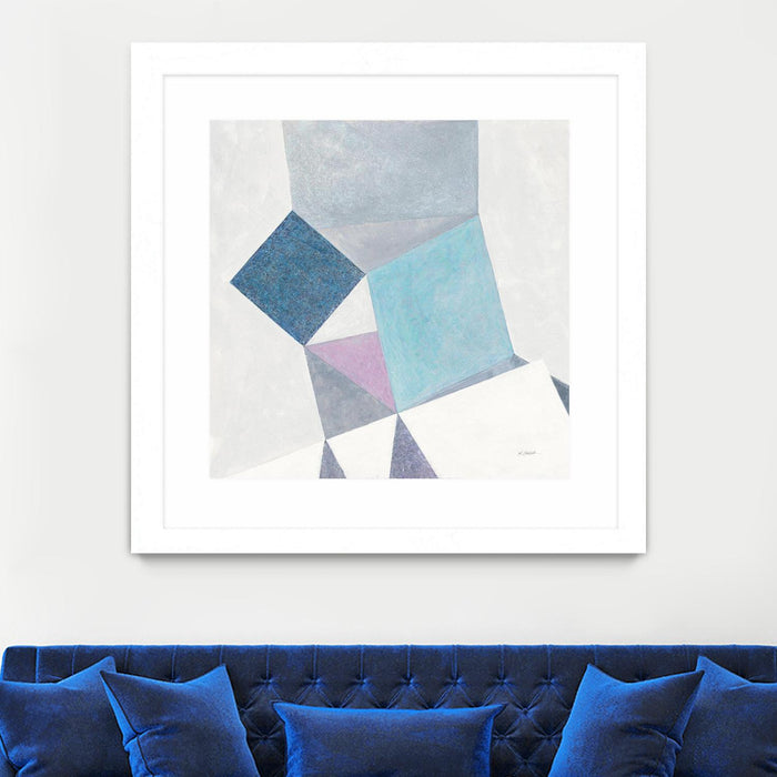 \"Bay Bridge V1\" Matted and Framed White 30x30 Wall Art