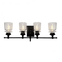 Castara 4-Light Black Bathroom Wall Light