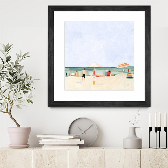 \"Family Vacation Ii\" Matted and Framed Black 30x30 Wall Art