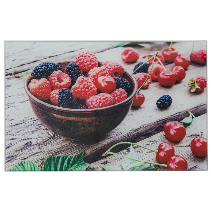 Printed Glass Cutting Board Cherry Berry - Set of 2