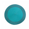 Vinyl Round Placemat with Teal Border - Set of 12
