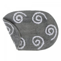 Reversible Cotton Swirly Oval Bathmat 16 x 24 Grey - Set of 2