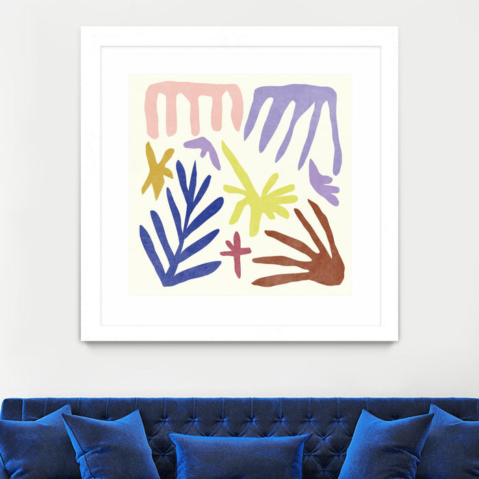 \"Coral Construction Ii\" Matted and Framed White 36x36 Wall Art