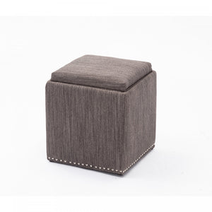 Chase Fabric Ottoman with Flip Tray Lid Charcoal Grey Benches