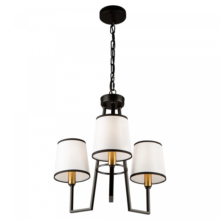 Coco 3-Light Black and Gold Chandelier