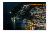 Poitano Village At Night 28x42 Wall Art Frame And Fabric Panel