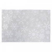 Vinyl Placemat Silver Snowflake on White - Set of 12