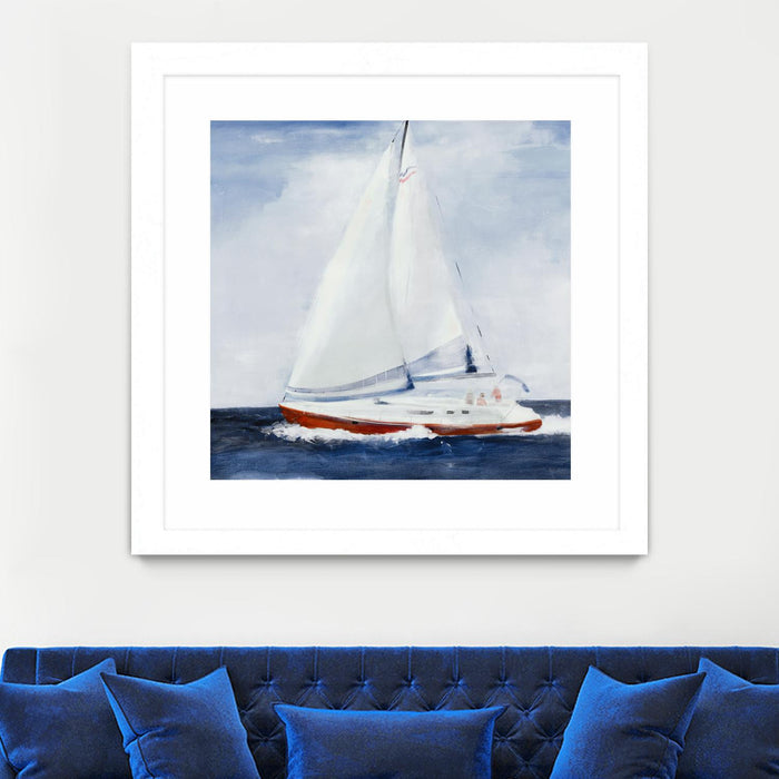 \"Chasing The Sun\" Matted and Framed White 30x30 Wall Art