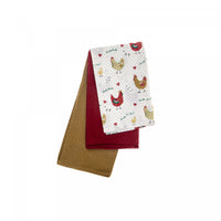 Kitchen Towel Set of 3 Pcs Farmhouse Chicken - Set of 2 Kitchen Linen