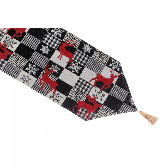 Tapestry Runner White Buffalo Reindeer 36\" Table Runner