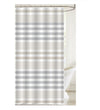 Printed Canvas Shower Curtain with Roller Hooks Striped