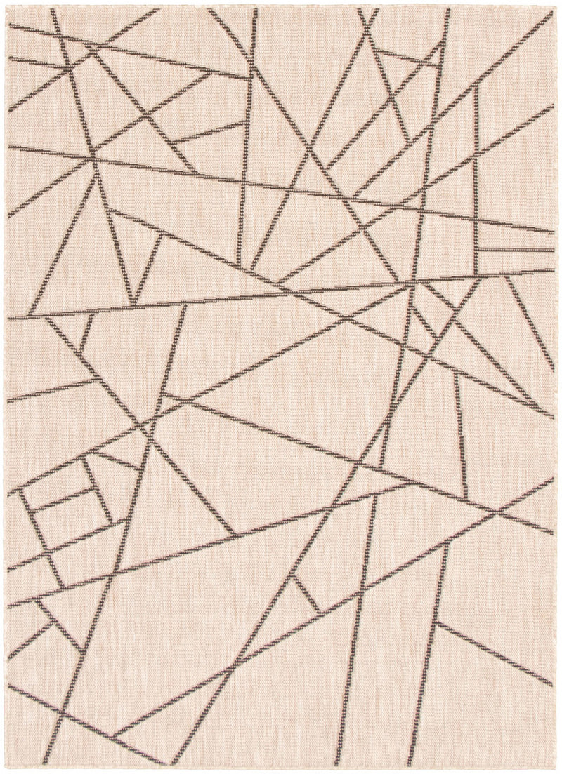 Sadie Abstract Silver-Black Area Rug - 5'3" x 7'7"